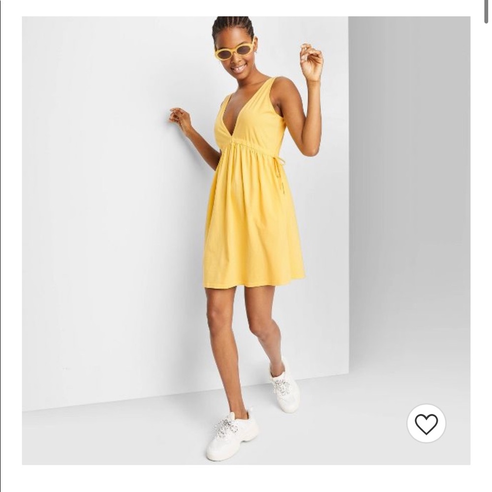 Wild Fable Yellow Tie Waist Babydoll Dress - NWT